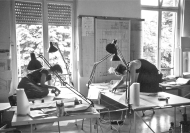 Ruth Jureczek und Irene Keil  Mitarbeiterinnen im Mannheimer Büro von Ingeborg Kuhler, 1986