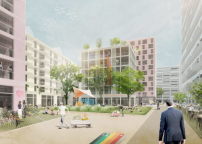 Siegerentwurf: Stadtzimmer sollen als gemeinschaftliche Freirume nachbarschaftliches Miteinander frdern.