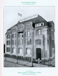 Das Haus um 1912, kurz nach seiner Fertigstellung  damals noch Sitz der Maschinenbaufabrik Richard Heike 