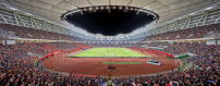 Das Stadion fasst als grtes der drei Sportbauten 45.000 Zuschauer. 