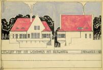 Ernst Ludwig Kirchner, Entwurf fr ein Wohnhaus am Berghang, Ansichten, Entwerfen von Hochbauten bei Prof. Hugo Hartung, SoSe 1903 