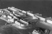Modell von 1940, wie das Stadtzentrum von Sochaczew im Gebiet Warschau als deutsche Stadt umgebaut werden sollte 